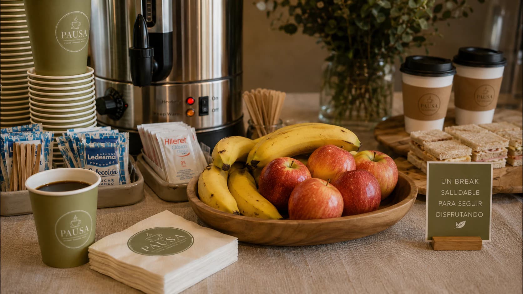Frutas frescas como opción saludable para el evento